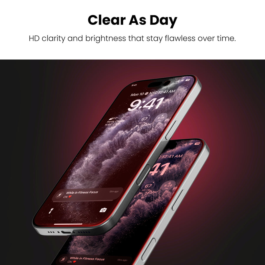 MyBat Pro SkinBarrier Red Light Converting Tempered Glass Screen Protector for Apple iPhone 16/iPhone 15 / 14 Pro - Black - RIP16SCF161-6.jpg