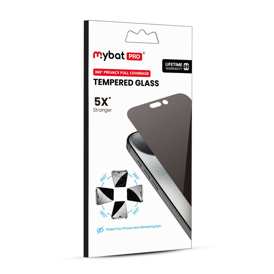 MyBat Pro 360° Privacy Full Coverage Tempered Glass for Apple iPhone 16 / 15 - Clear - RIP16SCF360-7.jpg