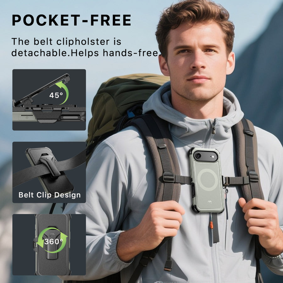 MyBat Pro Maverick Series MagSafe Case w/ Holster and Tempered Glass for Apple iPhone Air - Grey - RIP17ACS3NXMS005-5.jpg