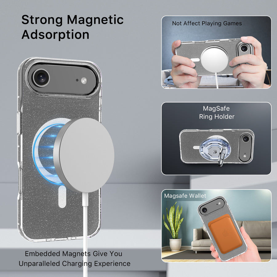 MyBat Pro Savvy Series MagSafe Case for Apple iPhone Air - Clear Glitter - RIP17ACSFSST302-5.jpg