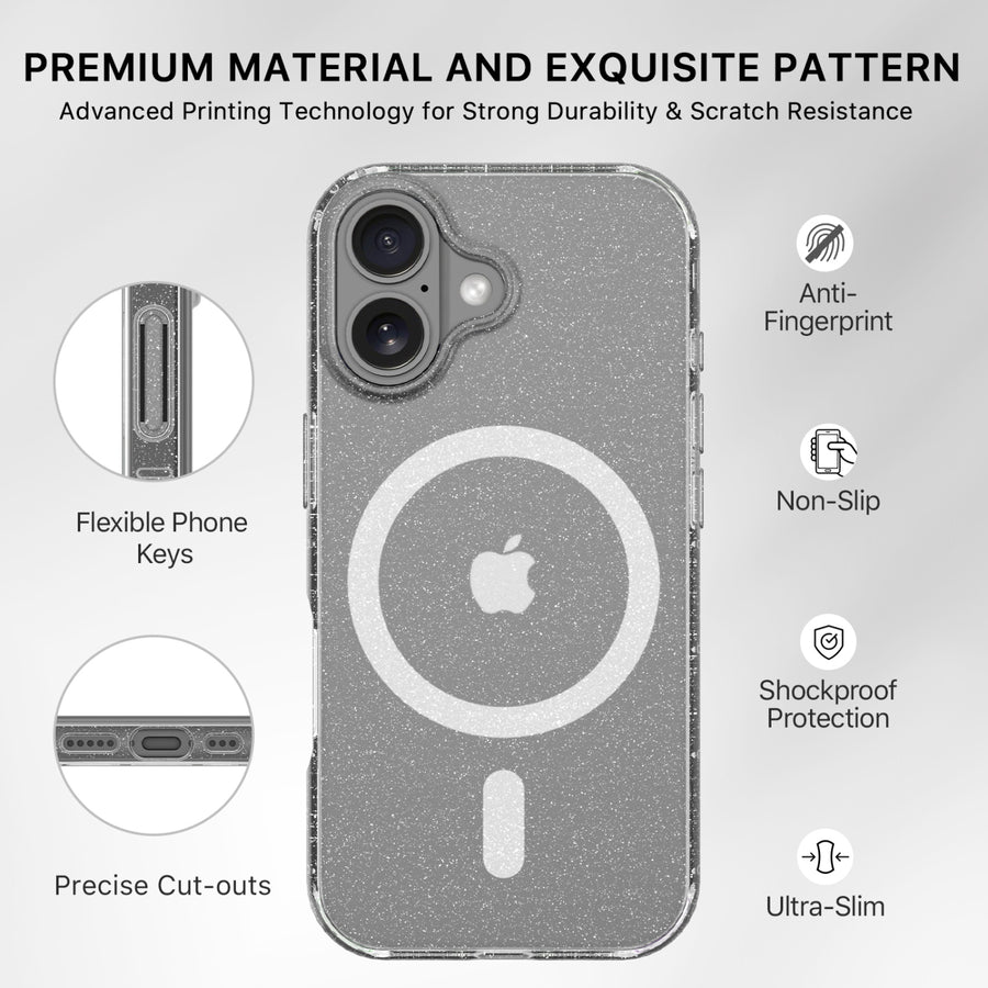 MyBat Pro Savvy Series MagSafe Case for Apple iPhone 17 - Clear Glitter - RIP17CSFSST302-7.jpg