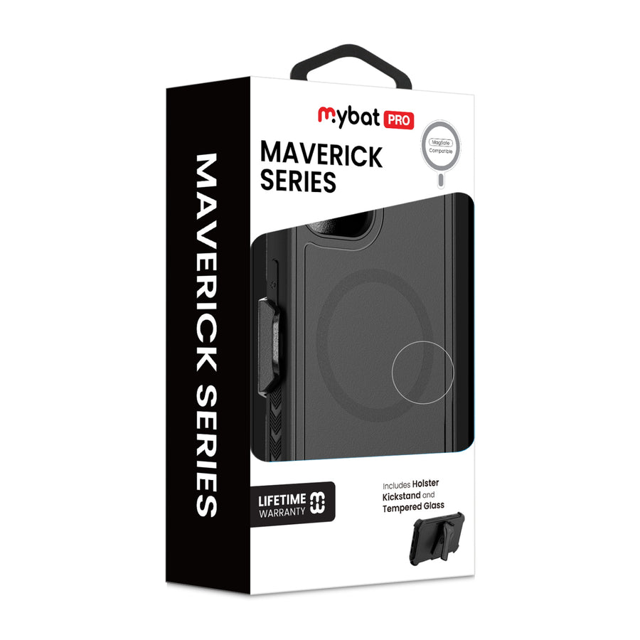MyBat Pro Maverick Series MagSafe Case w/ Holster and Tempered Glass for Apple iPhone 17e / 16e / 14 / 13 - Black - RIP17ECS3NXMS001-3.jpg