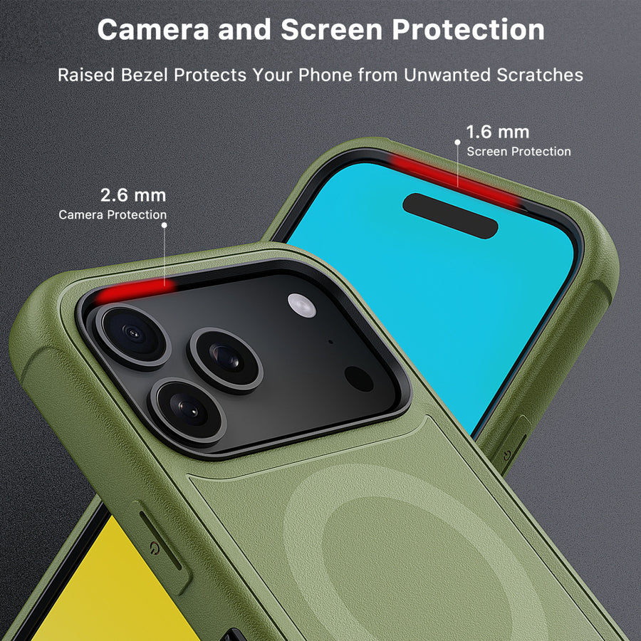 MyBat Pro Maverick Series MagSafe Case w/ Holster and Tempered Glass for Apple iPhone 17 Pro - Army Green - RIP17PCS3NXMS004-4.jpg