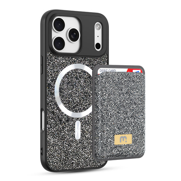 MyBat Pro Bijou Series MagSafe Bundle with Diamond Case + MagStash Wallet for Apple iPhone 17 Pro - Graphite Smoke - RIP17PCSBIJS001-2.jpg