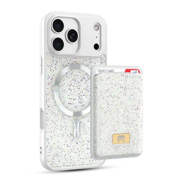 MyBat Pro Bijou Series MagSafe Bundle with Diamond Case + MagStash Wallet for Apple iPhone 17 Pro - Pearl White - RIP17PCSBIJS003-2.jpg