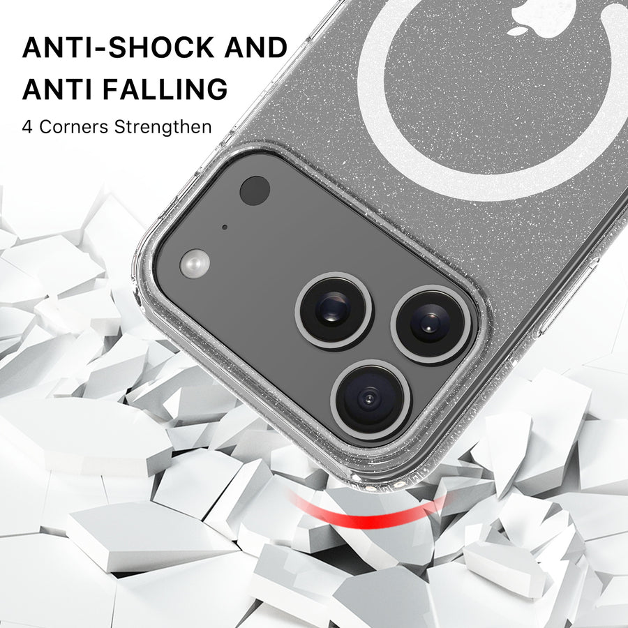 MyBat Pro Savvy Series MagSafe Case for Apple iPhone 17 Pro - Clear Glitter - RIP17PCSFSST302-3.jpg
