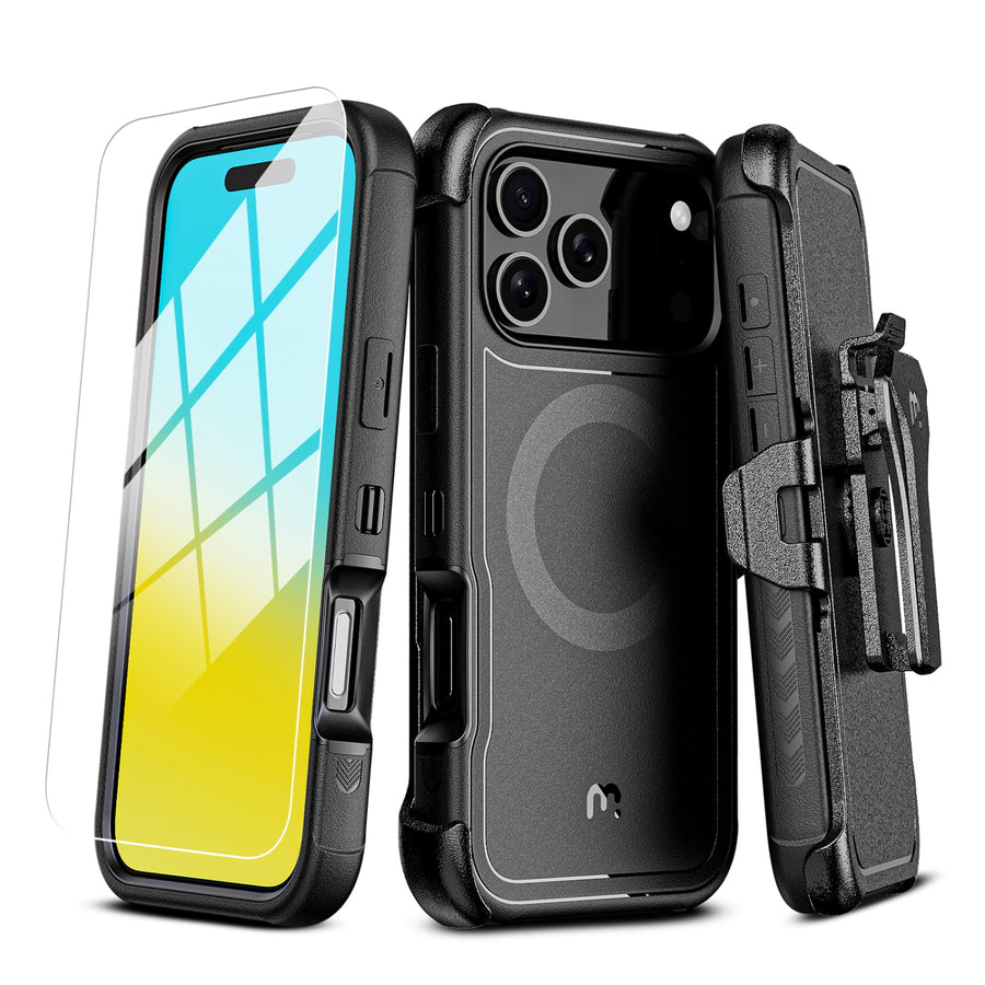 MyBat Pro Maverick Series MagSafe Case w/ Holster and Tempered Glass for Apple iPhone 17 Pro Max - Black - RIP17PMCS3NXMS001-2.jpg