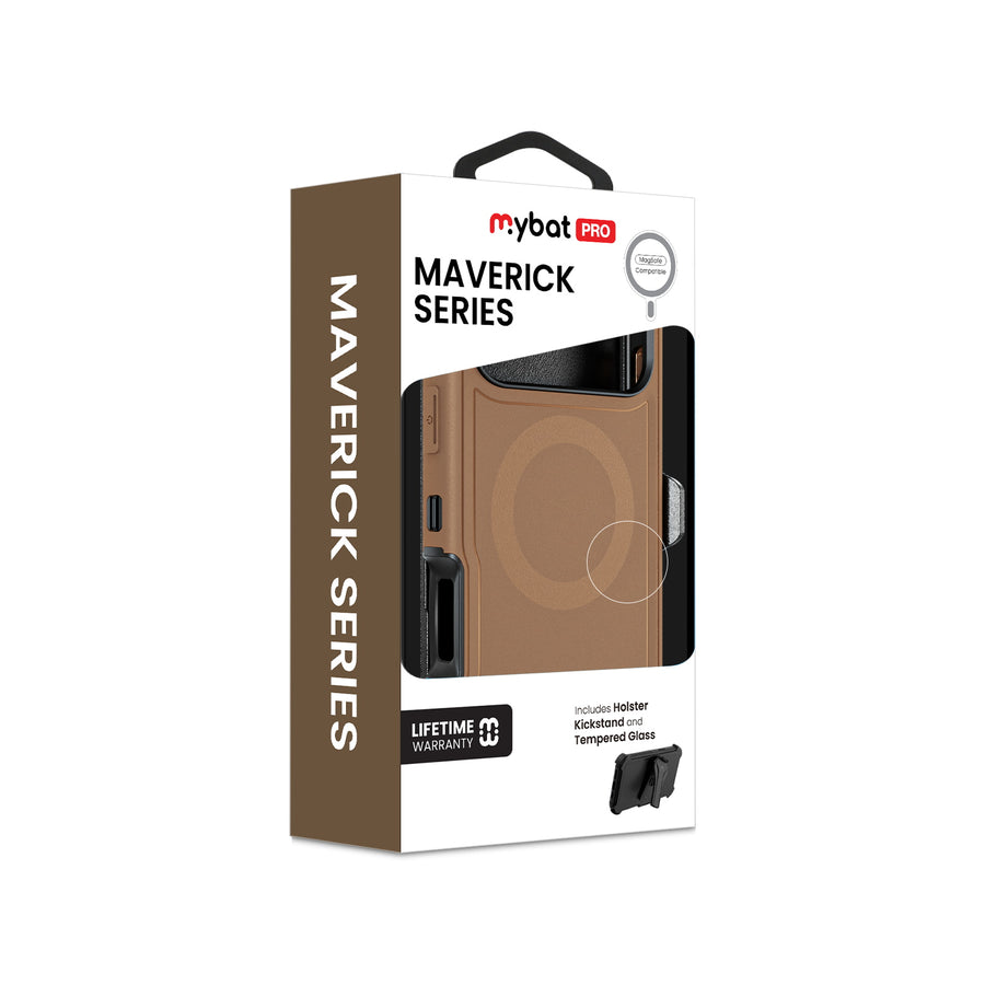 MyBat Pro Maverick Series MagSafe Case w/ Holster and Tempered Glass for Apple iPhone 17 Pro Max - Brown - RIP17PMCS3NXMS006-11.jpg