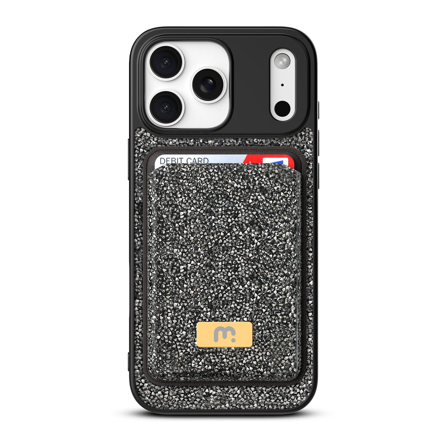 MyBat Pro Bijou Series MagSafe Bundle with Diamond Case + MagStash Wallet for Apple iPhone 17 Pro Max - Graphite Smoke - RIP17PMCSBIJS001-2.JPG