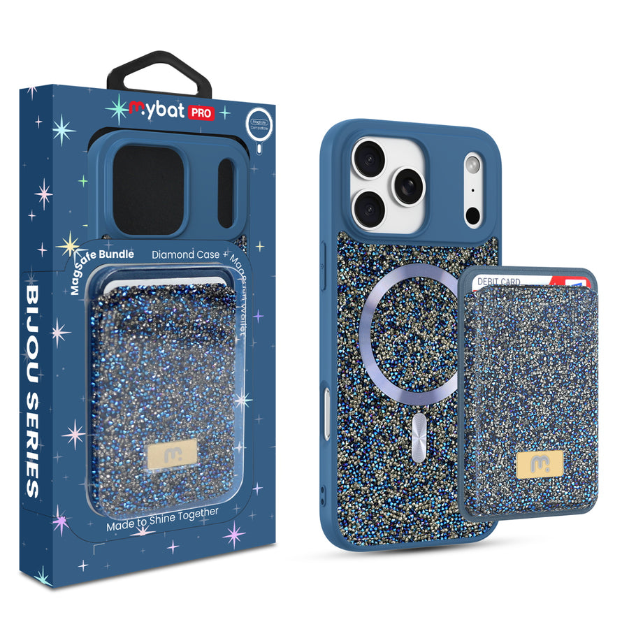 MyBat Pro Bijou Series MagSafe Bundle with Diamond Case + MagStash Wallet for Apple iPhone 17 Pro Max - Sapphire Blue - RIP17PMCSBIJS002.JPG