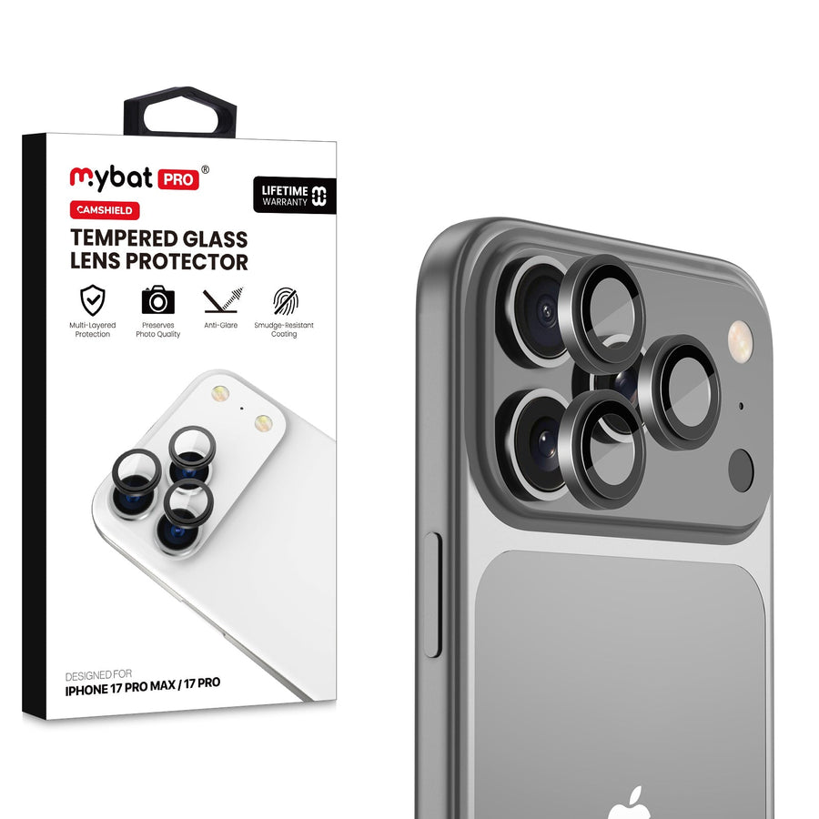 MyBat Pro Tempered Glass CamShield Lens Protector for Apple iPhone 17 Pro Max / 17 Pro - Black
