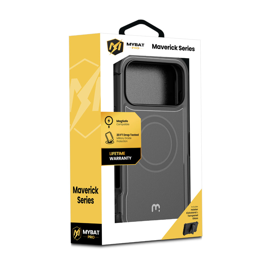 MyBat Pro Maverick Series MagSafe Case w/ Holster and Tempered Glass for Apple iPhone 18 Pro / 17 Pro - Black - RIP18PCS3NXMS001-2.JPG