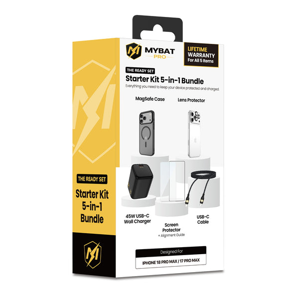 MyBat Pro iPhone 18 Pro Max / 17 Pro Max Bundle # 2 - Smoke Case / Black Charger + Cable - RIP18PM5IN1BDL002-1.JPG