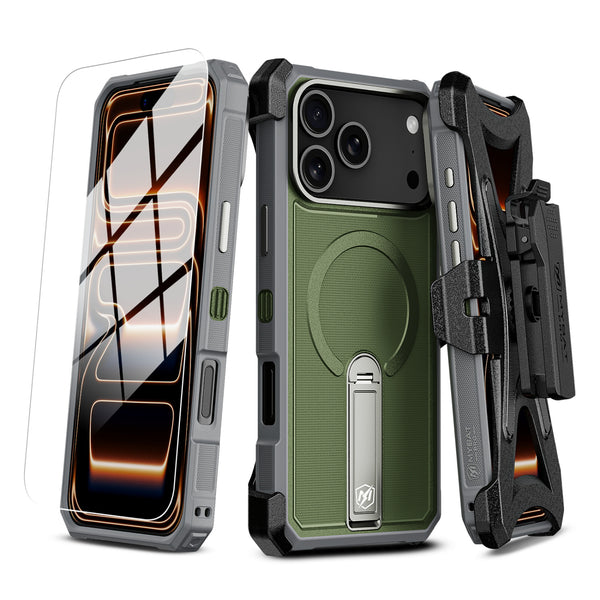 MyBat Pro Renegade Series Case with 360° Locking Kickstand and Holster for Apple iPhone 18 Pro Max / 17 Pro Max -Army Green - RIP18PMCS3NRS004.JPG