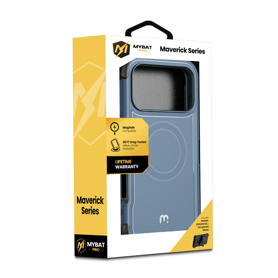 MyBat Pro Maverick Series MagSafe Case w/ Holster and Tempered Glass for Apple iPhone 18 Pro Max / 17 Pro Max - Blue - RIP18PMCS3NXMS002-2.JPG