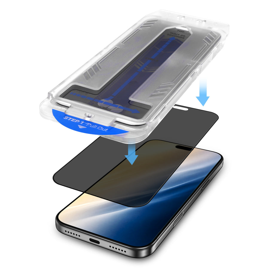 MyBat Pro 2-Way Privacy Tempered Glass Screen Protector with Installation Tray for Apple iPhone 18 Pro Max - Black - RIP18PMSCF116IT.JPG