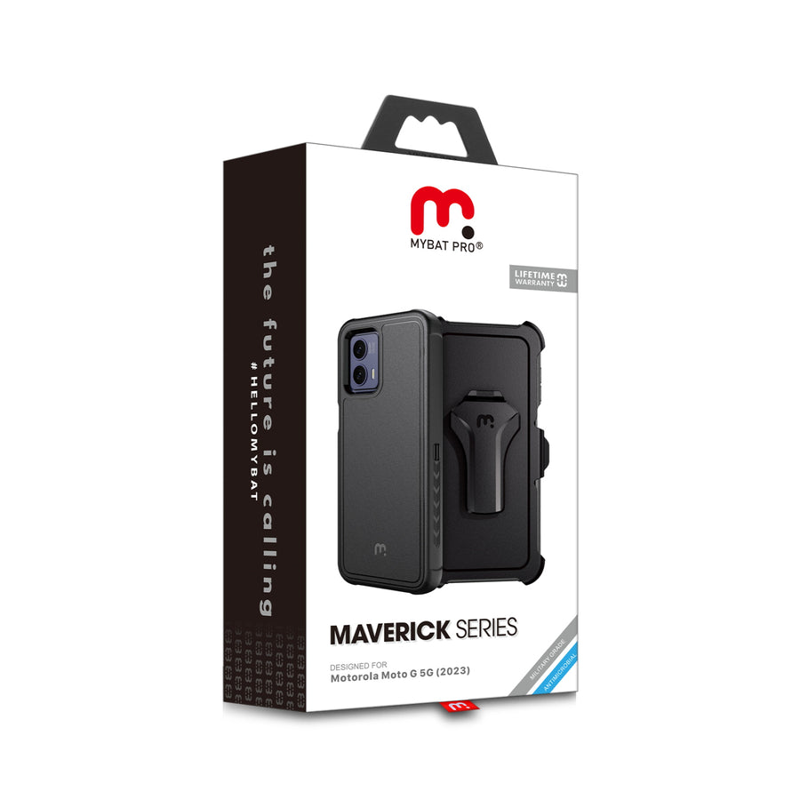 MyBat Pro Maverick Series Case w/ Holster for Motorola Moto G 5G (2023) - Black - RMG5G23CS3NXS001-9.jpg