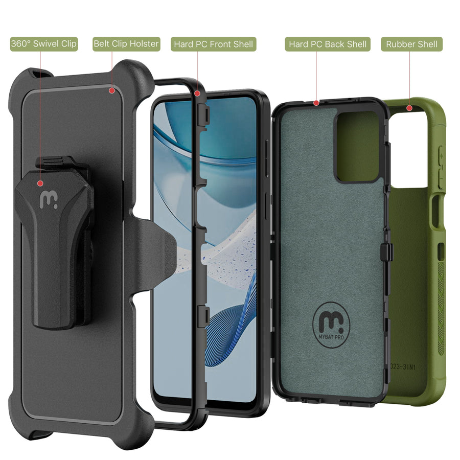 MyBat Pro Maverick Series Case w/ Holster for Motorola Moto G 5G (2023) - Army Green - RMG5G23CS3NXS004-3.jpg