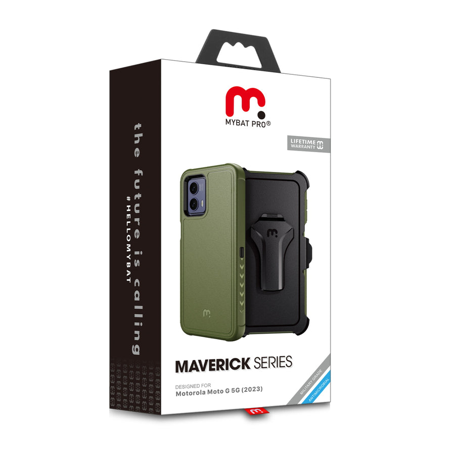 MyBat Pro Maverick Series Case w/ Holster for Motorola Moto G 5G (2023) - Army Green - RMG5G23CS3NXS004-9.jpg