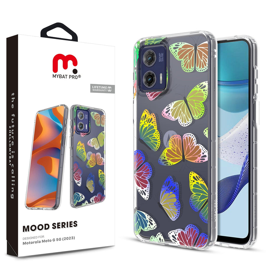 MyBat Pro Mood Series Case for Motorola Moto G 5G (2023) - Neon Butterflies