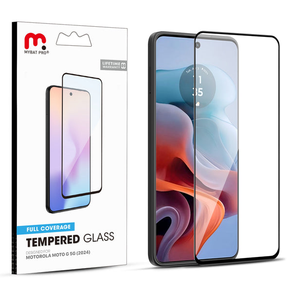 MyBat Pro Full Coverage Tempered Glass Screen Protector for Motorola Moto G 5G (2024) - Black - RMG5G24SC85A-1.jpg