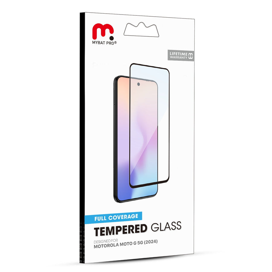 MyBat Pro Full Coverage Tempered Glass Screen Protector for Motorola Moto G 5G (2024) - Black