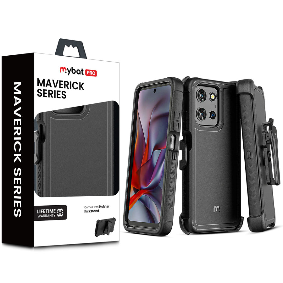 MyBat Pro Maverick Series Case w/ Holster for Motorola Moto G 5G (2025) - Black - RMG5G25CS3NXS001-1.jpg