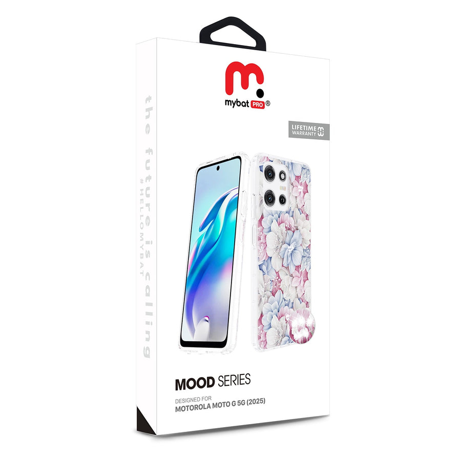 MyBat Pro Mood Series Case (with Diamonds) for Motorola Moto G 5G (2025) - Floral Gems