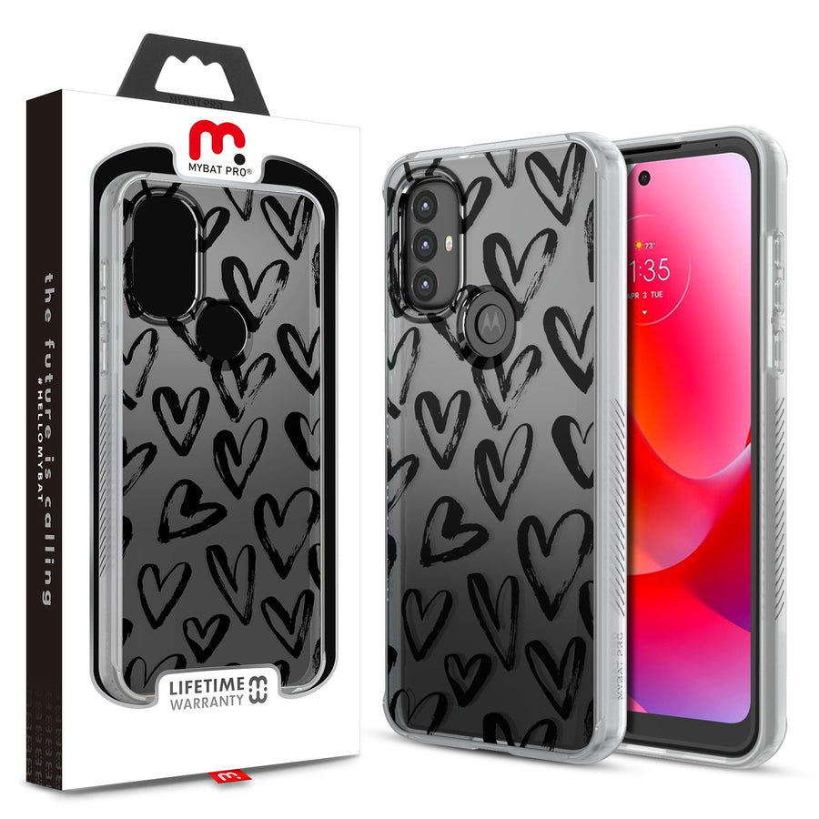 MyBat Pro Mood Series Case for Motorola Moto G Power (2022) - Black Hearts