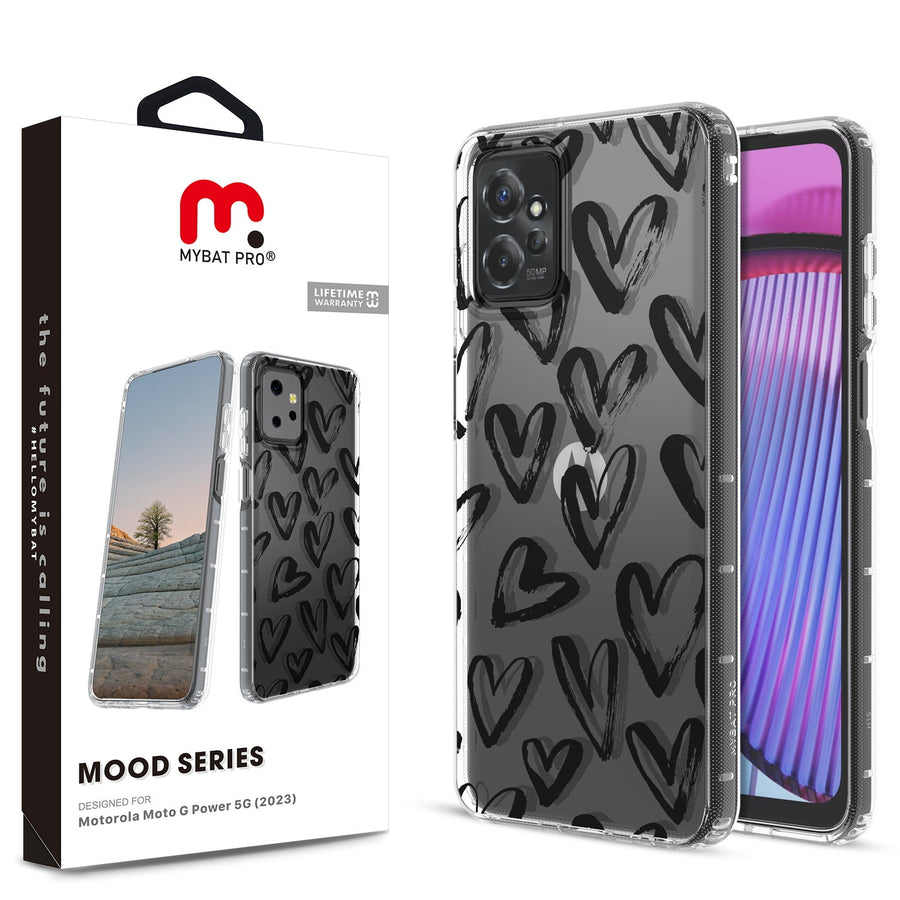 MyBat Pro Mood Series Case for Motorola Moto G Power 5G (2023) - Black Hearts