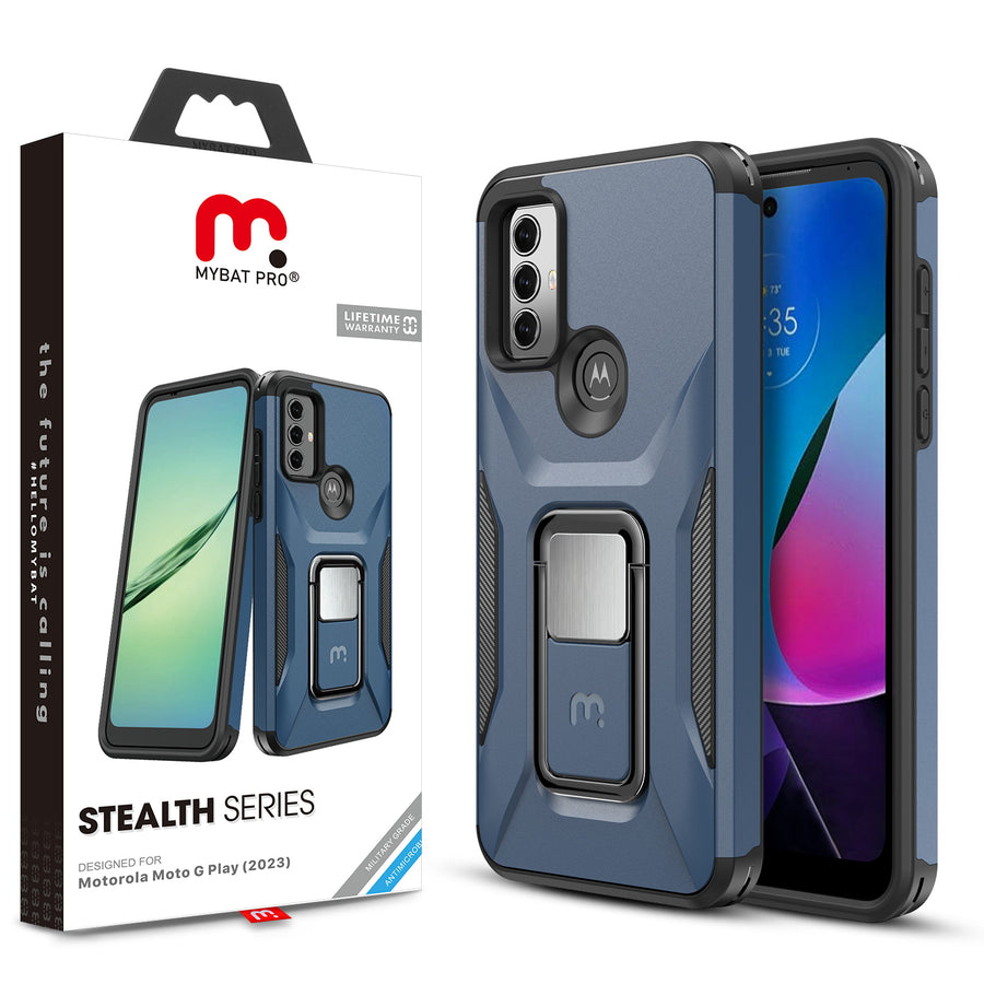 MyBat Pro Antimicrobial Stealth Series (with Stand) for Motorola Moto G Play (2023) - Blue / Black - RMGPY23CSSTSS002-1.jpg