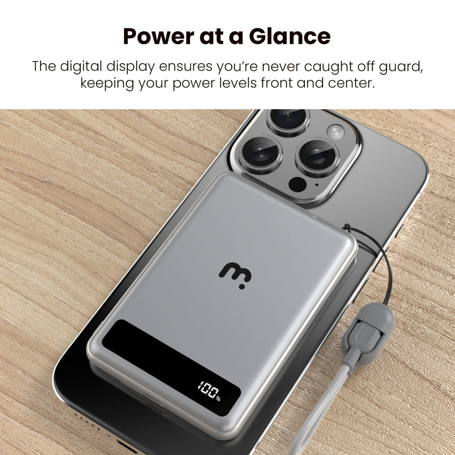 MyBat Pro SolidCore 5000mAh Slim Magnetic Wireless Charging Power Bank with Built-In USB-C Cable - Gray - RPBBAT211-11.jpg