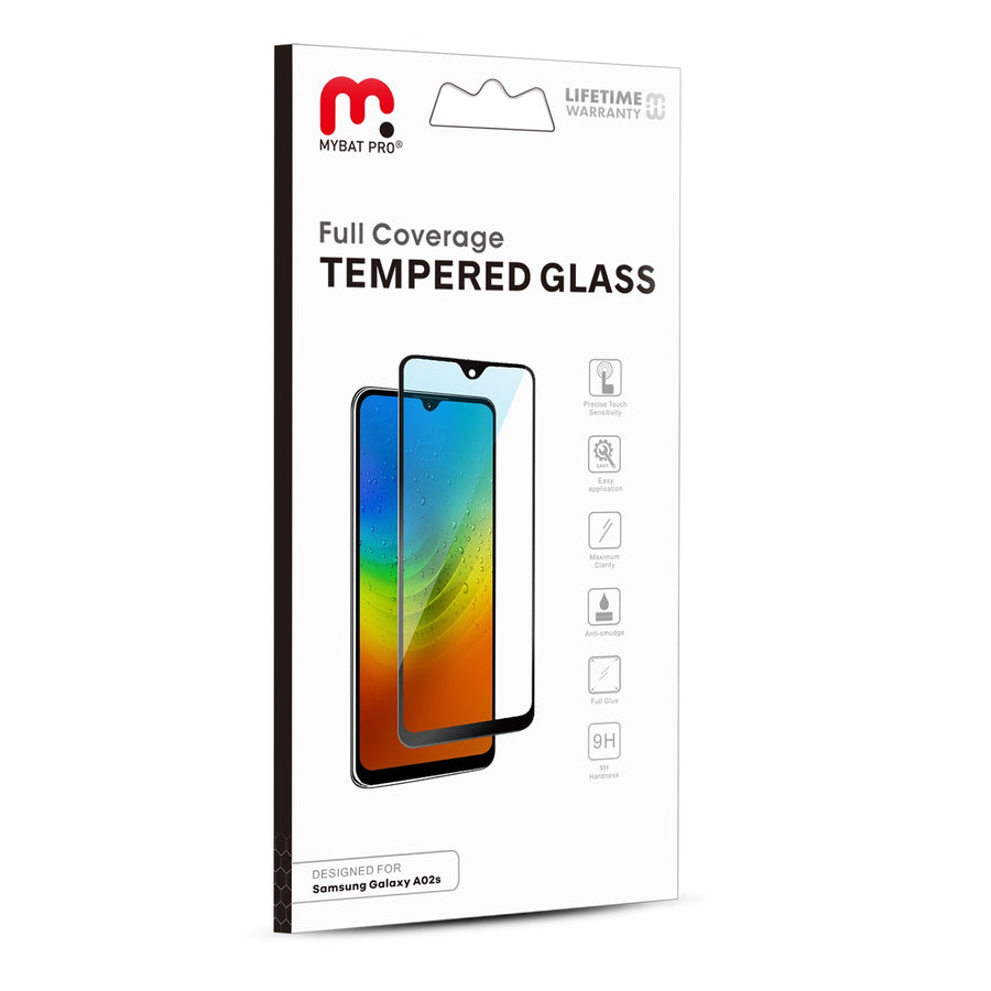 MyBat Pro Full Coverage Tempered Glass Screen Protector for Samsung Galaxy A02s - Clear