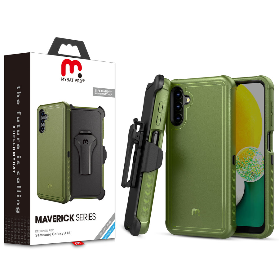 MyBat Pro Maverick Series Case w/ Holster for Samsung Galaxy A13 5G - Army Green - RSA13CS3NXS004-1.jpg