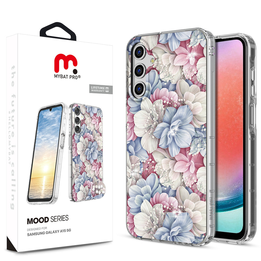 MyBat Pro Mood Series Case (with Diamonds) for Samsung Galaxy A15 5G - Floral Gems - RSA155GCSFSSD156-1.jpg
