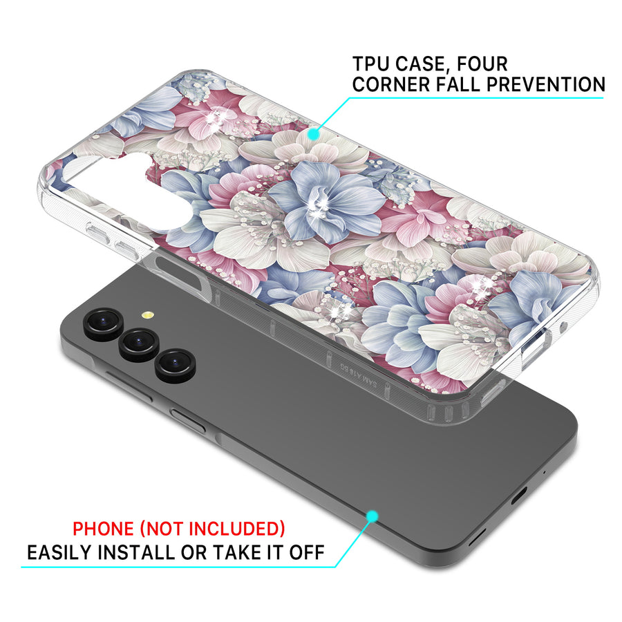 MyBat Pro Mood Series Case (with Diamonds) for Samsung Galaxy A16 5G - Floral Gems - RSA165GCSFSSD156-5.jpg