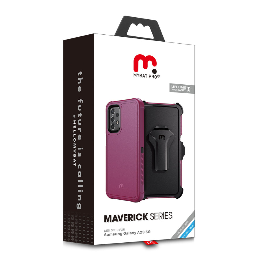 MyBat Pro Maverick Series Case w/ Holster for Samsung Galaxy A23 5G - Plum - RSA235GCS3NXS003-9.jpg