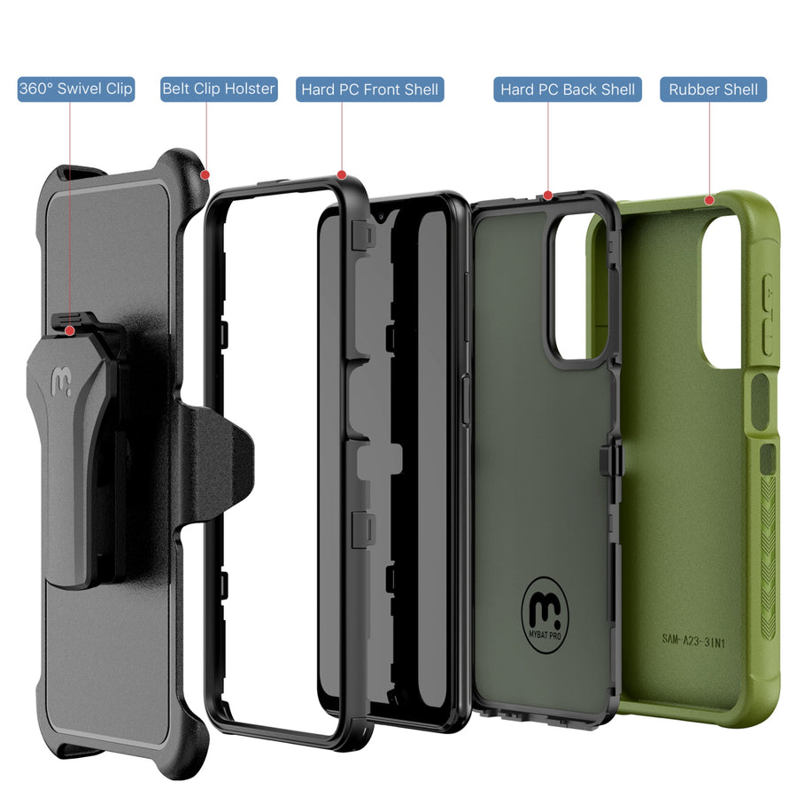 MyBat Pro Maverick Series Case w/ Holster for Samsung Galaxy A23 5G - Army Green - RSA235GCS3NXS004-3.jpg
