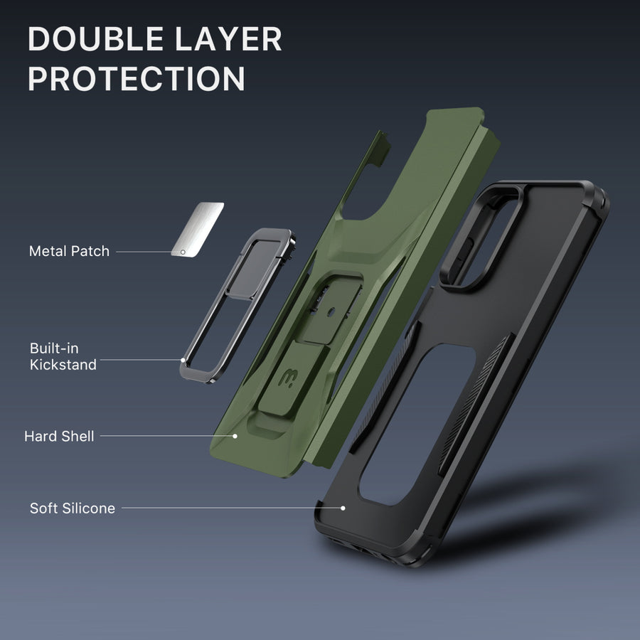MyBat Pro Antimicrobial Stealth Series (with Stand) for Samsung Galaxy A23 5G - Army Green / Black - RSA235GCSSTSS004-3.jpg