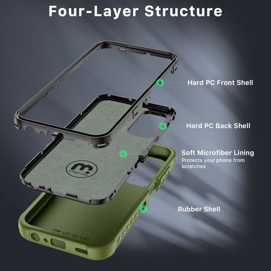 MyBat Pro Maverick Series Case w/ Holster for Samsung Galaxy A25 5G - Army Green - RSA255GCS3NXS004-3.jpg