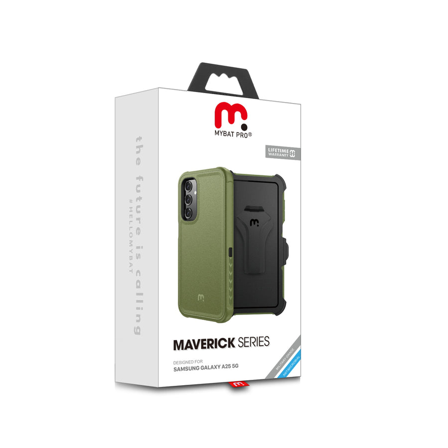 MyBat Pro Maverick Series Case w/ Holster for Samsung Galaxy A25 5G - Army Green - RSA255GCS3NXS004-7.jpg
