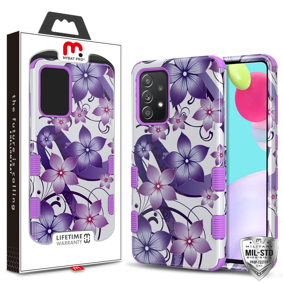 MyBat Pro Tuff Series Case for Samsung Galaxy A52 5G - Purple Hibiscus