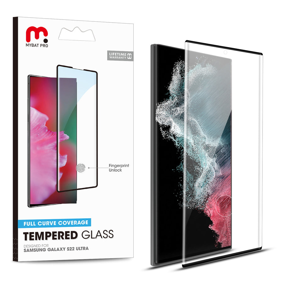 MyBat Pro Full Curve Coverage Tempered Glass Screen Protector for Samsung Galaxy S22 Ultra - Clear - RSS22USC83A-1.jpg