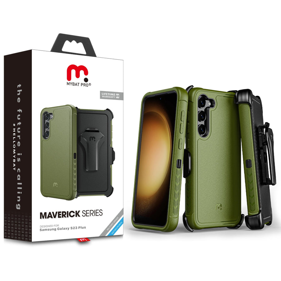 MyBat Pro Maverick Series Case w/ Holster for Samsung Galaxy S23 Plus - Army Green