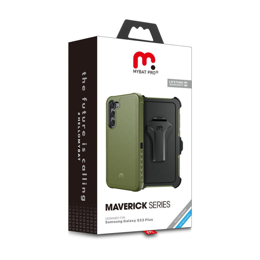 MyBat Pro Maverick Series Case w/ Holster for Samsung Galaxy S23 Plus - Army Green - RSS23PCS3NXS004-9.jpg