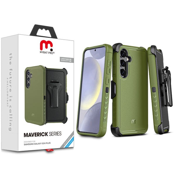 MyBat Pro Maverick Series Case w/ Holster for Samsung Galaxy S24 Plus - Army Green - RSS24PCS3NXS004-1.jpg
