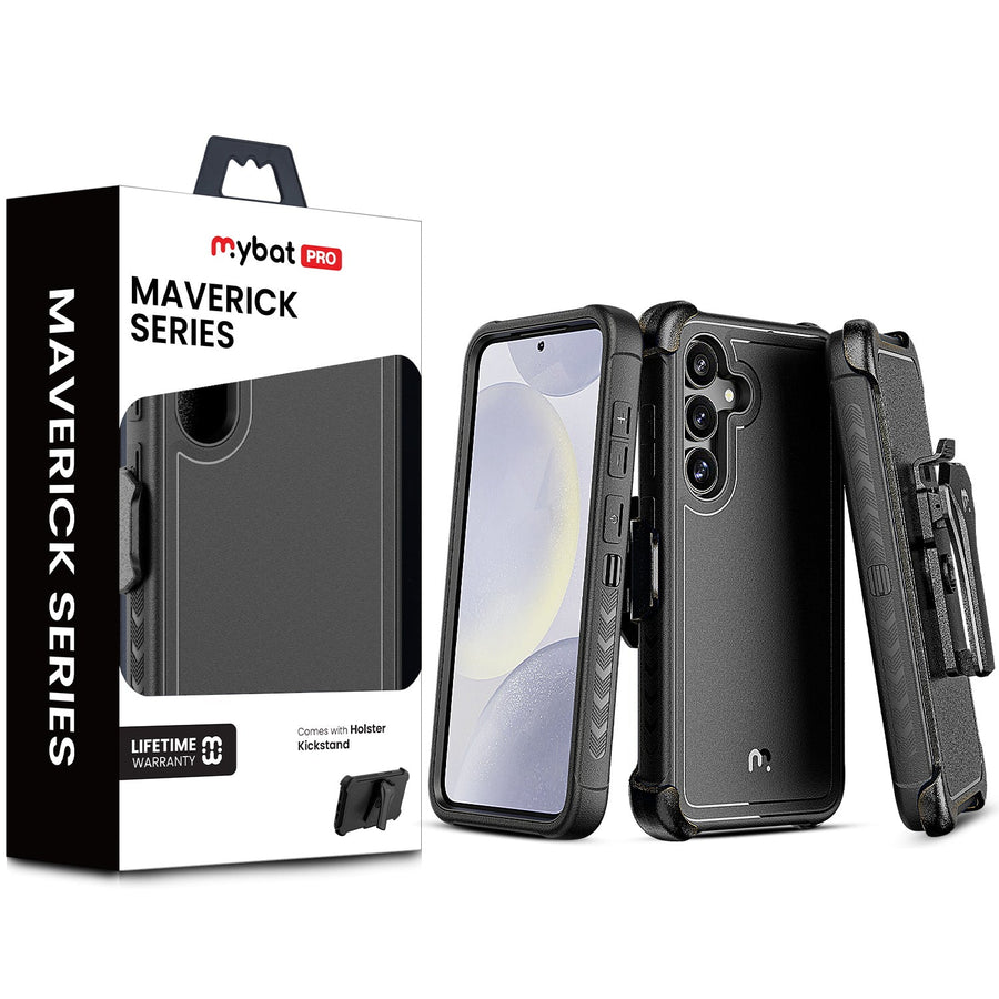 MyBat Pro Maverick Series Case w/ Holster for Samsung Galaxy S25 Plus - Black