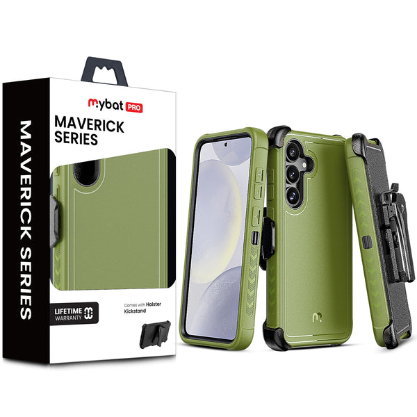 MyBat Pro Maverick Series Case w/ Holster for Samsung Galaxy S25 Plus - Army Green - RSS25PCS3NXS004-1.jpg