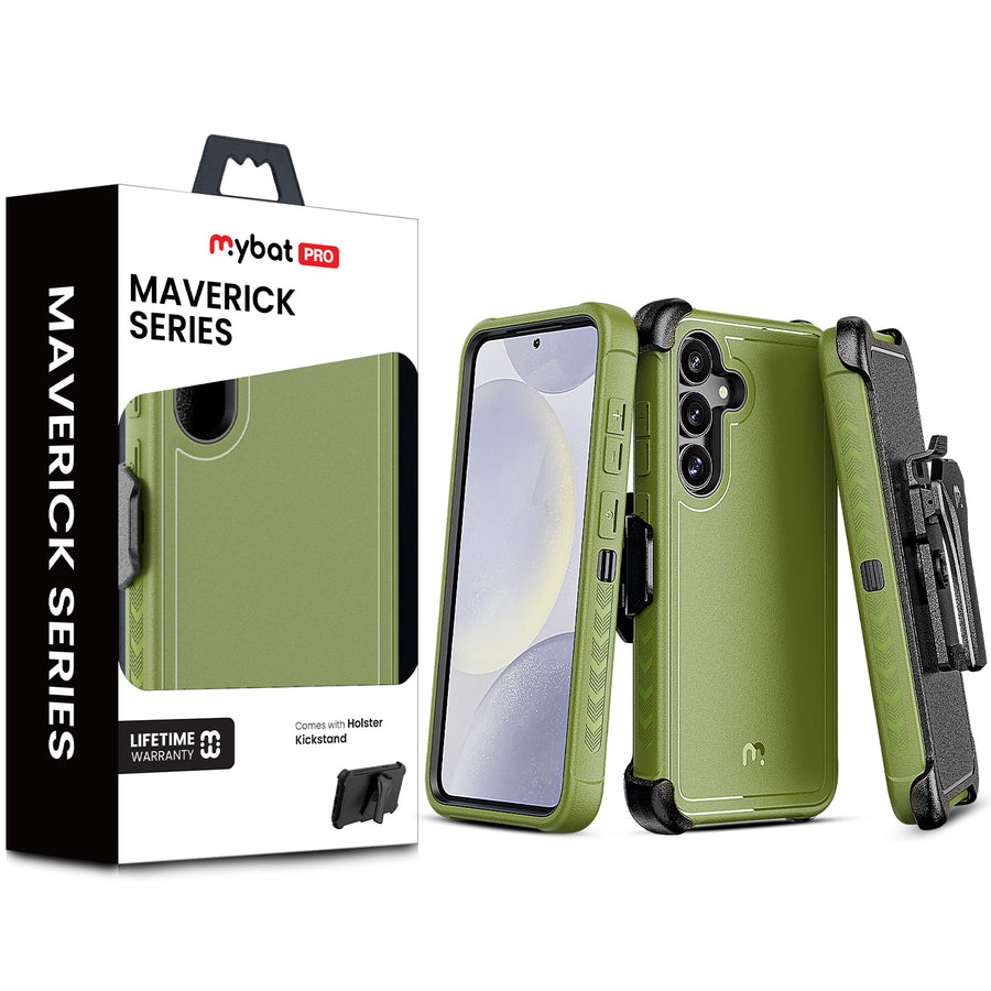 MyBat Pro Maverick Series Case w/ Holster for Samsung Galaxy S25 Plus - Army Green - RSS25PCS3NXS004-1.jpg