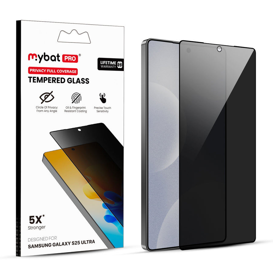 MyBat Pro Privacy Full Coverage Tempered Glass Screen Protector (Fingerprint Unlock) for Samsung Galaxy S25 Ultra - Black - RSS25USCF111U-1.jpg
